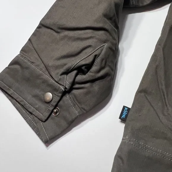 NWOT Kuhl Burr Jacket Mens Size Large Gunmetal Green Canvas Full Zip - Picture 11 of 11